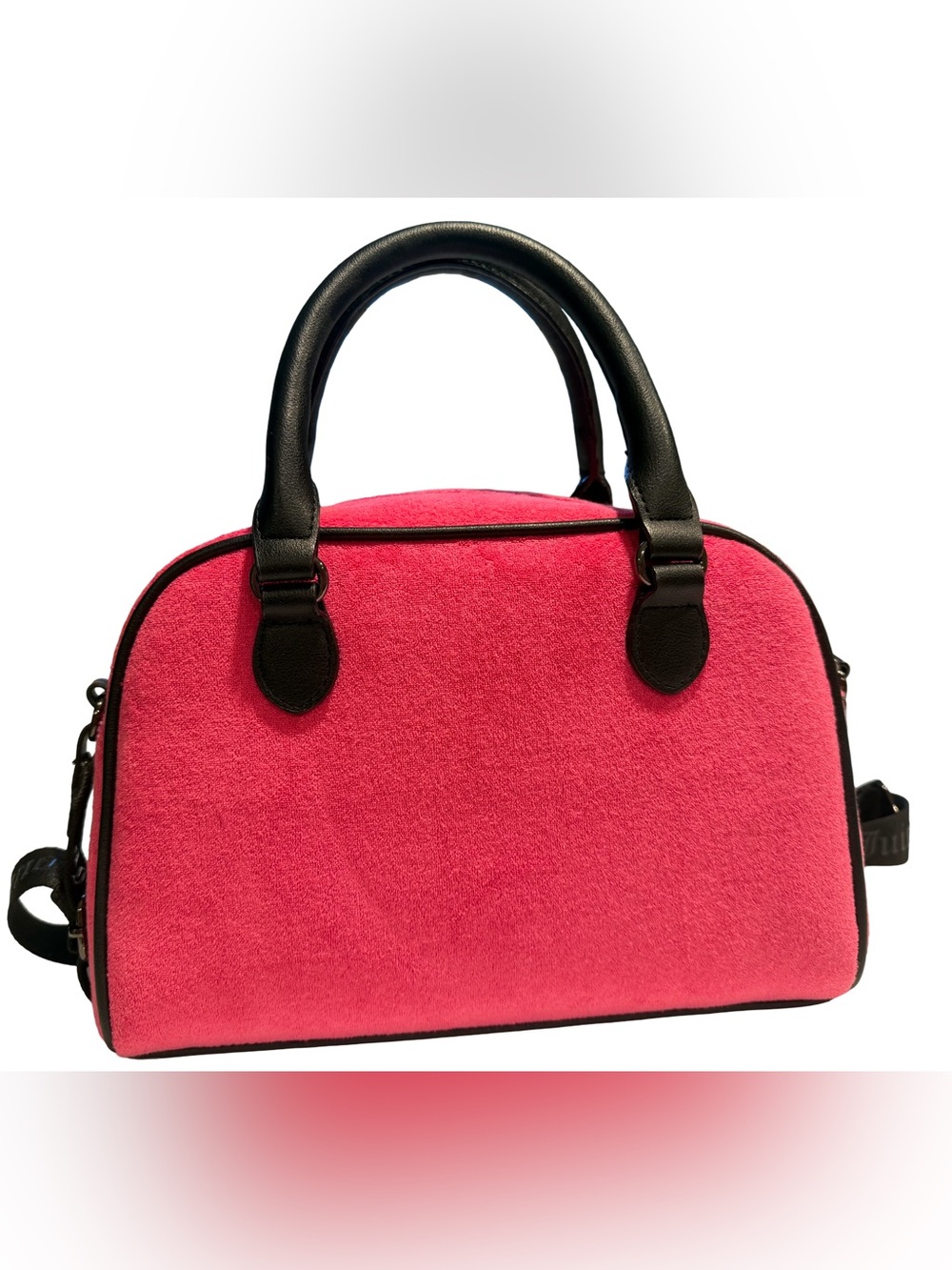 Juicy Couture NWT Rich Pink Crossbody Satchel Chic Black Trim (P241) - Picture 4 of 14